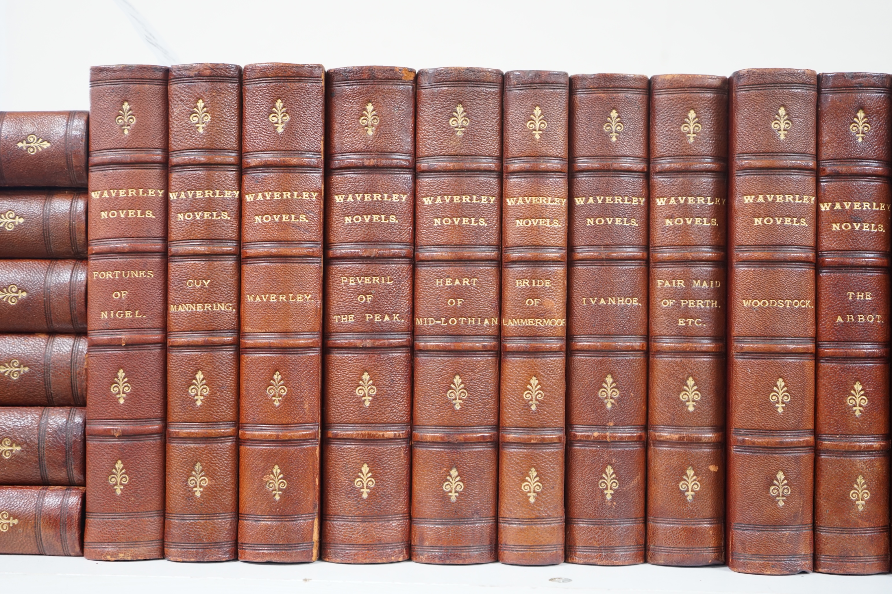 Scott, Sir Walter - Waverley Novels, Centenary Edition, 8vo. half morocco, 25 vols, A & C Black, Edinburgh 1871